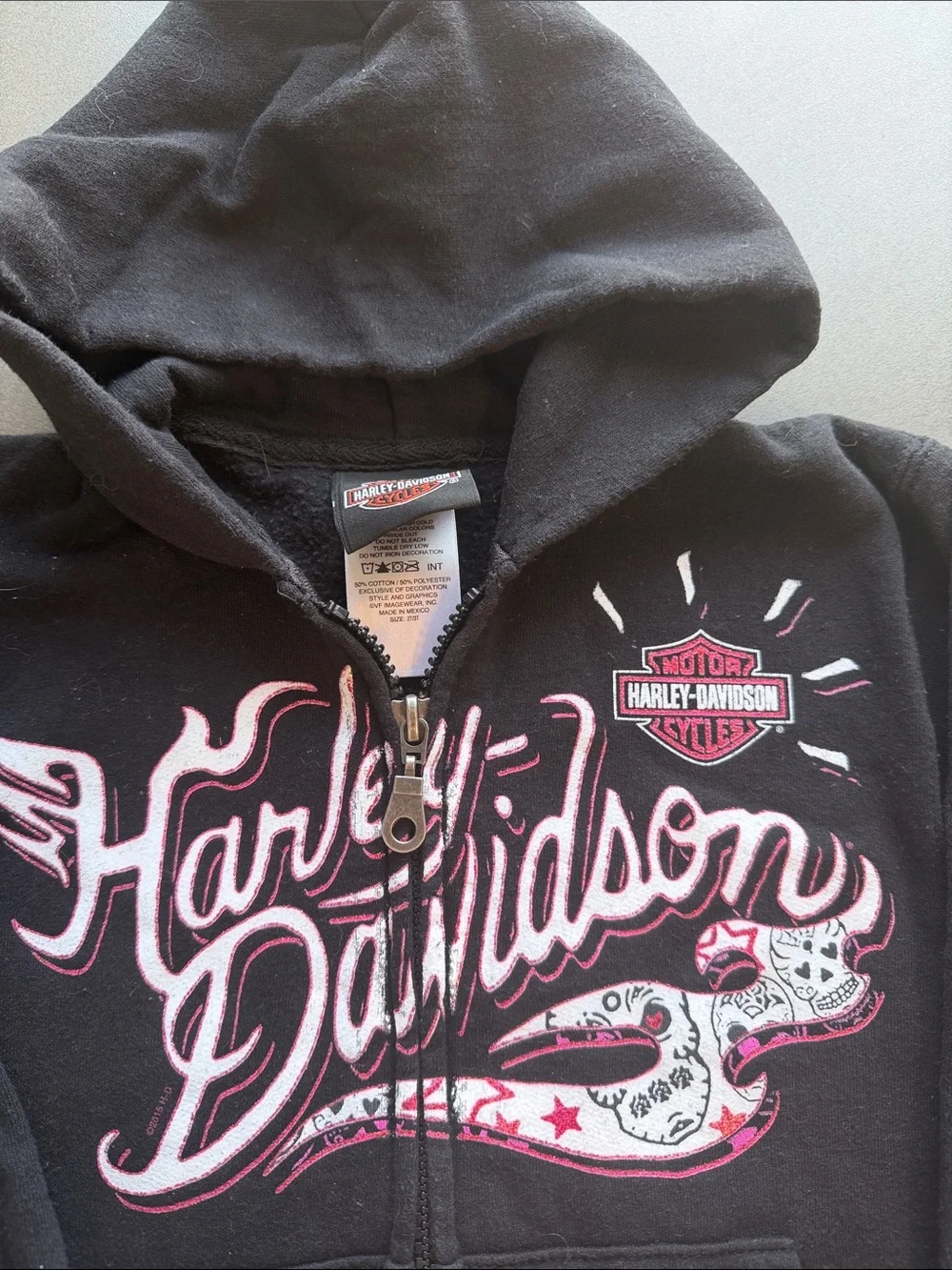 Harley Davidson Fleece Black Zip up jacket